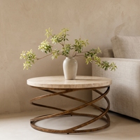 Table basse ronde moderne en fer et marbre, base en métal, plateau en marbre de luxe, table de salon, table basse contemporaine, table à cocktail