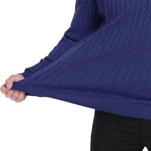 Nuevos Suéteres de Punto Trenzado para Hombre, 100% Lana, Transpirables, Suéter de Invierno Holgado con Cuello Redondo y Manga Larga, Suéteres de Punto Personalizados para Hombre - Product Image 6