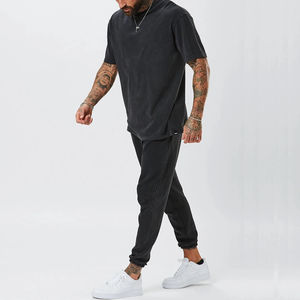 Venta al por mayor ácido lavado Vintage camiseta de gran tamaño Stock manga corta Streetwear Hip Hop estilo personalizable Terry tela con logotipo - Product Image 2