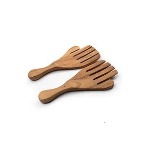 ชามสลัดไม้และมือสลัดขนาดกำหนดเองสำหรับผลไม้สลัดใช้สำหรับเครื่องครัว - Product Image 3