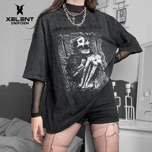 T-shirt Techwear Homme 2026 Imprimé Squelette Streetwear Effet Délavé Grande Taille Tech Ninja - Product Image 3