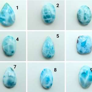 Pierre précieuse Larimar naturelle ronde lâche 4mm Cabochon pierre précieuse prix de gros pierre précieuse naturelle de qualité supérieure argent 925 bijou Larimar - Product Image 3