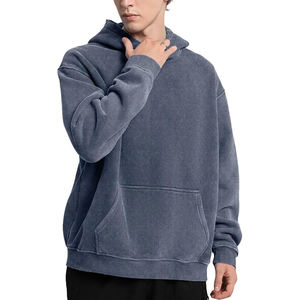 La última Sudadera con capucha de lavado ácido de gran tamaño para hombres, ropa de calle, sudaderas con capucha Vintage personalizadas, proveedor a granel, fábrica de ropa - Product Image 4