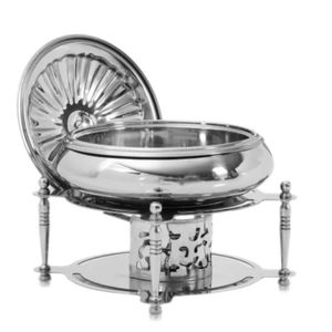 Buffet en acier inoxydable chauffe-plats rond Vintage plats de service hôtels équipement de cuisine plats de restauration - Product Image 4