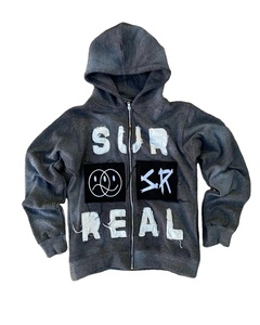 Sweat à capuche court vintage pour hommes Patch de broderie personnalisé Sun Faded avec fermeture éclair Stone Acid Wash Distressed Style Winter 2025 - Product Image 5