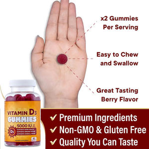 Vitamina D3 5000 IU Masticable VIT D Gummy Suplementos Multivitamínico Kids Gummy para adultos Kids Immune Support Gummies - Product Image 3