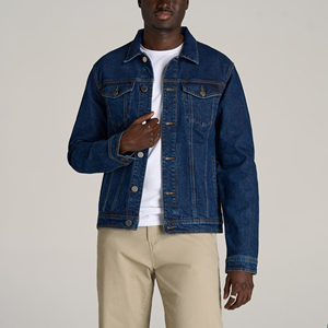 Men's Winter Denim Jacket High Street Fashion Casual <b>Fur</b> Collar Thin Windproof Warm <b>Coat</b> - Product Image 1