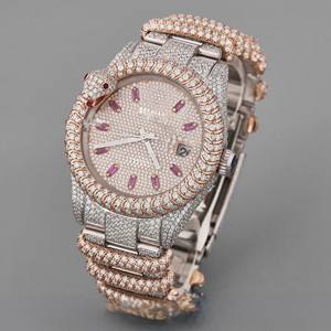 Reloj de pulsera Moissanite Diamond con accesorios de cuerpo de acero inoxidable e irradia con diamantes de claridad VVS - Product Image 2
