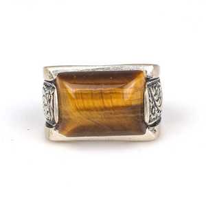 Bague rectangulaire œil de tigre en argent sterling 925 pour homme, plaqué or rose, sertissage clos, style Hip-Hop, tendance, excellente idée cadeau ! - Product Image 3