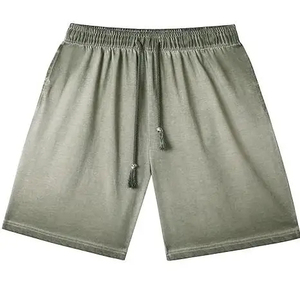 Pantalones Cortos de Lona con Efecto Desgastado para Hombre, 100% Algodón, Transpirables, Ecológicos, de Secado Rápido, con Cierre de Cordón, Estilo Hip Hop, Corte Holgado y Relajado - Product Image 1