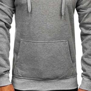 Sudaderas con capucha de hombre transpirables de color sólido polar de algodón 100% de peso pesado de gran tamaño básico informal bordado con impresión de logotipo personalizado - Product Image 4