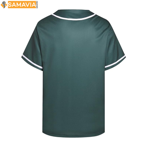 Camiseta de béisbol sublimada personalizada RTS, uniforme de equipo de hombre con botón completo y número de nombre, ropa de discoteca de EE. UU. Y Reino Unido - Product Image 2