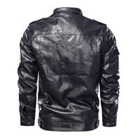2024 nouvelle mode hommes veste en cuir poitrine grandes poches marron veste en cuir hommes fermeture éclair moto veste grande taille manteaux