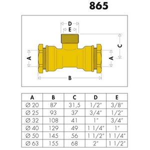 Conector en T de latón Caleffi con rosca macho de 32x1 pulgada y rosca hembra de 3/4 pulgada - Product Image 3