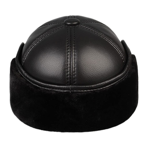 Sombreros de invierno de cuero genuino de alta calidad con piel en el interior, gorra informal para exteriores, hombres y mujeres, logotipo personalizado, fiestas, temporada de invierno - Product Image 3