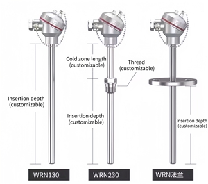 مجس درجة حرارة عالية الدقة ، مجس من الفولاذ المقاوم للصدأ Pt100 ، مجس حراري PT1000 بسلك Pt100 - Product Image 3