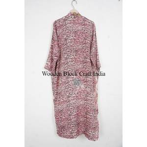 Kimono de Seda Largo, Elegante y de Lujo, Hecho a Mano, para Mujer, de Alta Calidad, con Parches Vintage, Talla Única, Ropa de Dormir - Product Image 5