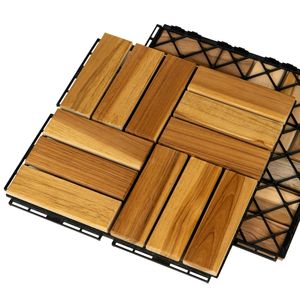 Carreaux de terrasse en bois d'acacia certifiés FSC 300x300x24mm finition à l'huile de haute qualité lisse moderne et durable sans nœuds pour une utilisation en extérieur - Product Image 6
