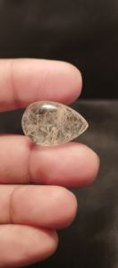 Pierres précieuses en vrac calibrées, forme trilobée, cabochon à dos plat, qualité rutile doré naturel - Product Image 2