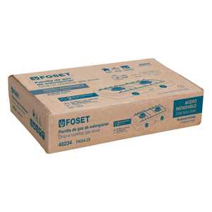 Table de cuisson au gaz Foset PAGA-2X à 2 brûleurs en acier inoxydable avec allumage électronique, à poser au sol pour une utilisation en extérieur, brûleur double de 18 pouces - Product Image 1