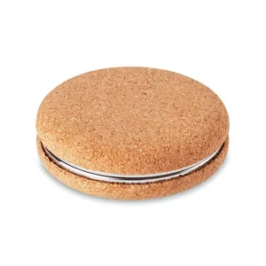 Personalized Minimalist Guapa Cork <b>Foldable</b> Round Portable <b>Mirror</b> Elegant Vanity Gadget - Product Image 4
