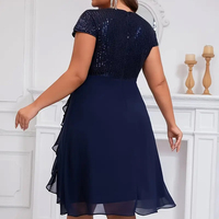 Robe en Mousseline Grande Taille Femme avec Empiècements Pailletés Design Personnalisé Haute Qualité Produit Très Tendance