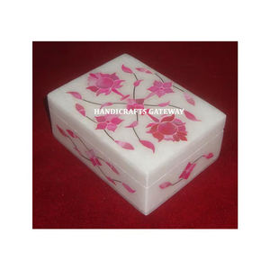 Caja de joyería con incrustaciones de madreperla rosa de mármol de la mejor calidad, forma Rectangular, regalo de negocios para uso multiusos - Product Image 1