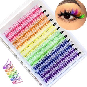 Kit Ciglia a Ciuffetti Morbidi Naturali Personalizzabili per Halloween, 8 Colori Misti, Ciglia Colorate, Logo Personalizzato/Etichetta Privata - Product Image 2