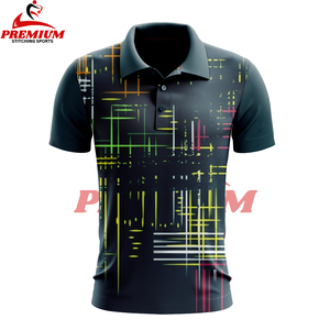 เสื้อโปโลสำหรับผู้ชายเสื้อกอล์ฟแขนสั้นปักโพลีเอสเตอร์พิมพ์ซับลิเมชันตามสั่งฤดูร้อน - Product Image 1