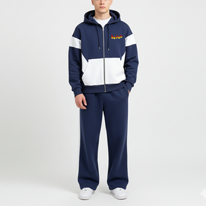 Ensemble sweat à capuche et pantalon de survêtement en molleton 100 % coton léger, respirant, avec logo imprimé personnalisé, pour homme, style streetwear décontracté, hiver, 2 pièces - Product Image 4