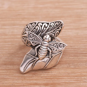 Anillo de cóctel de abeja de plata de ley unisex, banda fina para mujer, compromiso de boda, aniversario y fiesta, compra a granel - Product Image 4