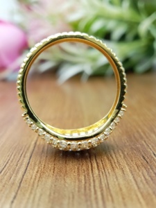 แหวนแต่งงานแบบคลาสสิกสุดอินเทรนด์สีทอง14K/18K ปรับแต่งได้สำหรับ100% แล็บที่ได้รับการรับรองเพชรโซลิแทร์หรูหรา VVS - Product Image 5