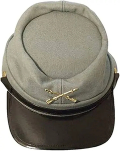 Képi d'officier de l'Académie française pour hommes, avec boutons-pression et sangle de menton, en marron, prix abordable, fabrication OEM sur mesure - Product Image 3