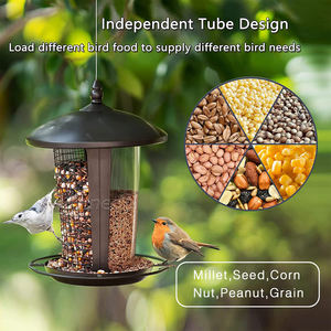Подвесной наружный дозатор корма для домашних животных, большая емкость, подвесной корм для птиц, садовый задний двор с пластиковой трубкой, кормушка - Product Image 2