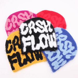 New Arrival Unisex Letter Knitted Acrylic Beanie <b>Hats</b> OEM Double Layer <b>Satin</b> <b>Lined</b> Thick & Warm Fancy Outdoor Streetwear Beanies - Product Image 5