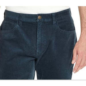 Pantaloni Casual da Uomo in Corduroy Blu con 5 Tasche, Impermeabili, Vita Media a Costine, Vestibilità Dritta, 100% Cotone, Logo Personalizzabile, Taglia XL - Product Image 2
