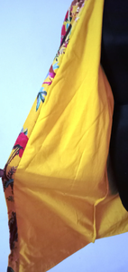 ชุดเดรสกิโมโนพิมพ์ลายนกทำจากผ้าฝ้ายกำมะหยี่สีเหลืองของขวัญที่สมบูรณ์แบบจากผู้ส่งออกอินเดีย - Product Image 5