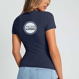 Camiseta de Manga Corta con Cuello Redondo para Mujer, Personalizada con Serigrafía, 100% Algodón - Product Image 3