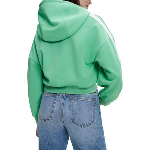 Sudadera con capucha básica de alta calidad para mujer, sudadera hecha a medida, tela de rizo gruesa, informal, corta, frente sólido, 100% de algodón - Product Image 3