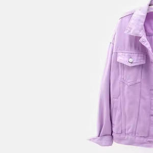 Veste en jean pour hommes confortable de couleur unie 100% coton vêtements décontractés pour l'hiver Streetwear avec logo avant et poches - Product Image 3