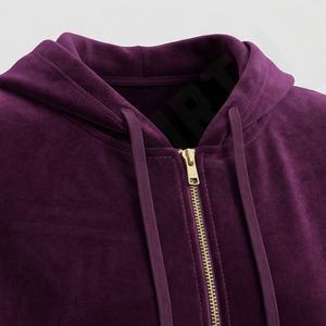Survêtement pour femmes en velours avec logo personnalisé, respirant, design professionnel, prix bas, nouvelle arrivée, survêtement pour femmes en deux pièces - Product Image 4