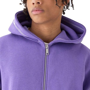 Unisex for <b>Zip</b>-Up <b>Hoodie</b> Oversized Knitted 100% Cotton Casual Solid Color <b>Pocket</b> Design Front Logo Autumn Wear - Product Image 2