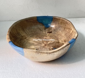 Nouveau design de bol en bois naturel et résine pour la cuisine bol à dîner de table prix de gros bol en résine bois de haute qualité forme ronde - Product Image 4