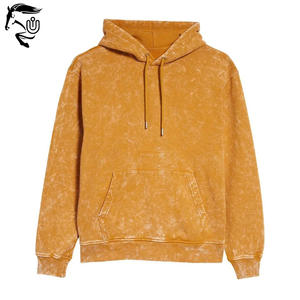 Venta al por mayor 100% algodón lavado con ácido sudaderas con capucha para los hombres de gran tamaño desgastado térmico logotipo personalizado patrón sólido francés polar invierno tamaño - Product Image 5