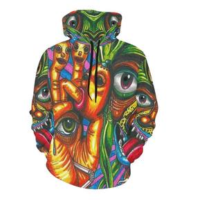 Sweats à capuche respirants à impression personnalisée vêtements de ville en coton mélangé de base pour hommes quantité minimale de commande bas pour hommes - Product Image 2