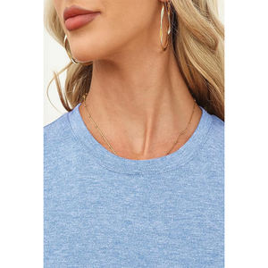 Camiseta de Verano Casual para Mujer, Corte Regular, Cómoda, de Algodón Puro, Manga Corta, Cuello Redondo, Ecológica, de Secado Rápido, Transpirable, al por Mayor, Personalizable - Product Image 5