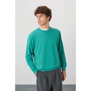 Sudadera Air Jones para Hombre, Color Verde Mar, Algodón, Textura Suave, Corte Estándar, Cuello Redondo Básico - Modelo 88363 - Product Image 1