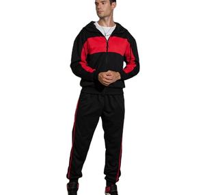 Logotipo personalizado impreso bordado hombres deportes Sudadera con capucha conjuntos cremallera Casual ropa deportiva pantalones chándal - Product Image 5