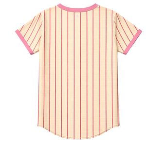 Jersey de Béisbol Soror Ivory, Jersey Casual Elegante para Hermandad Universitaria, Rosa y Verde, para Mujeres - Product Image 4