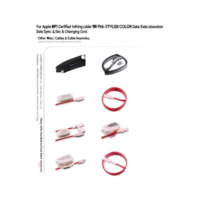สำหรับสายเคเบิลแอปเปิ้ล MFi Certified Lightning ความยาว 1 เมตร สีชมพู-STYLECOLOR สายซิงค์ข้อมูลและสายชาร์จ - Product Image 2